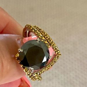SOLD ‼️ Unique 6Ct Black Moissanite & Raw Golden Natural Diamonds